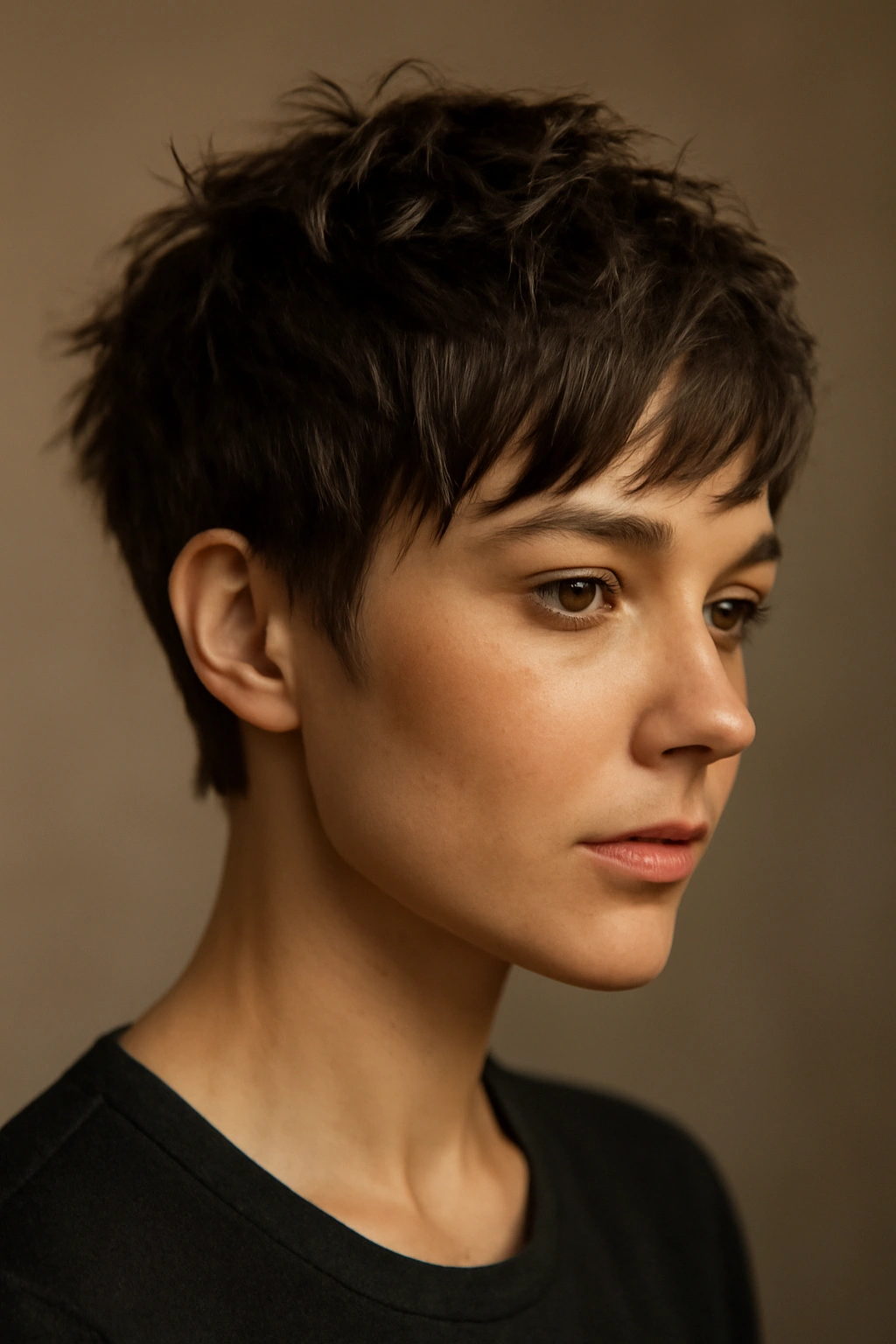 10 Date Night Hairstyles That Suit Short Hair 8 Close-up of a textured crop with defined pieces on short hair