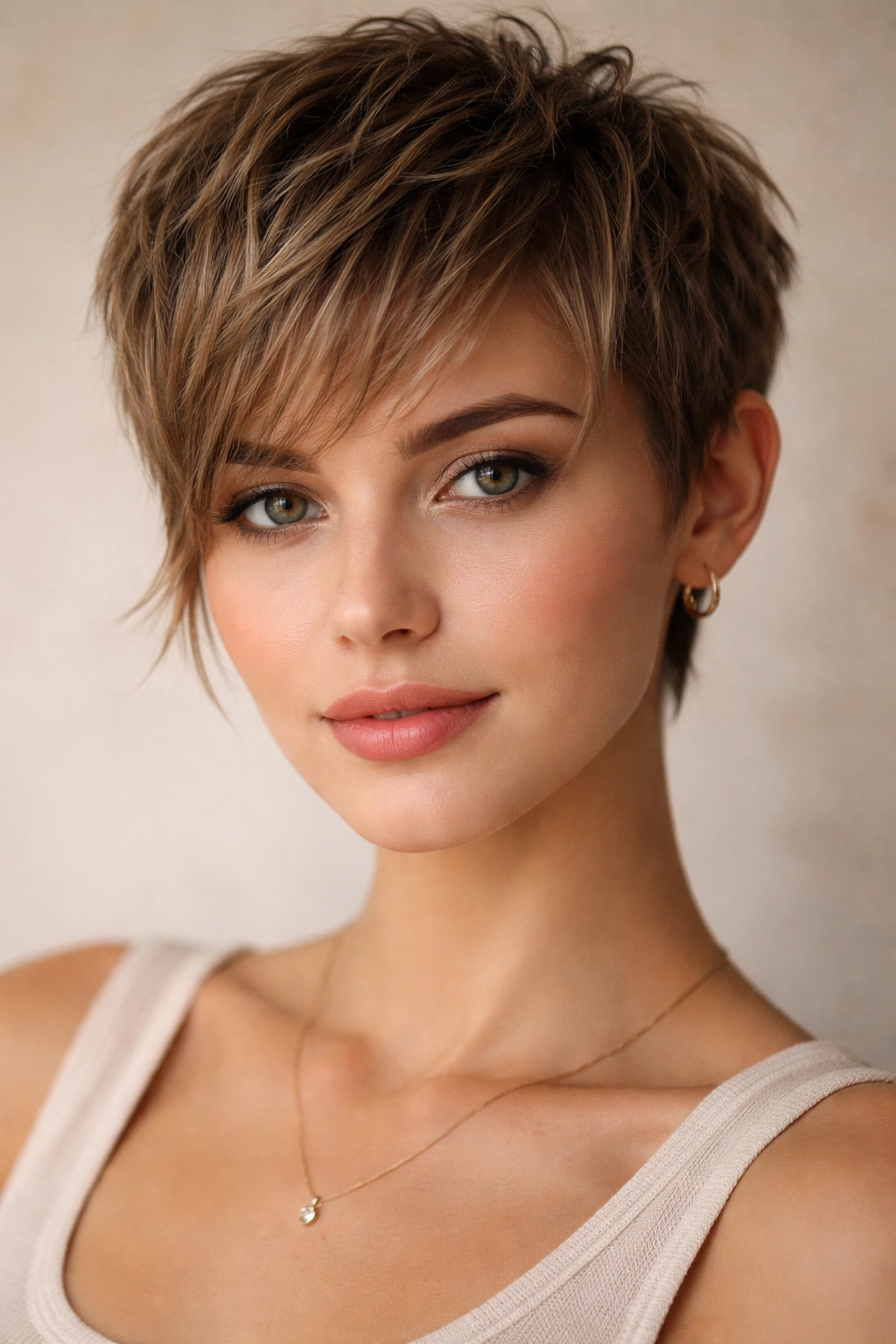 20 Very Short Haircuts That Still Look Feminine 17 Textured crop showing face-framing pieces at temples and cheeks.