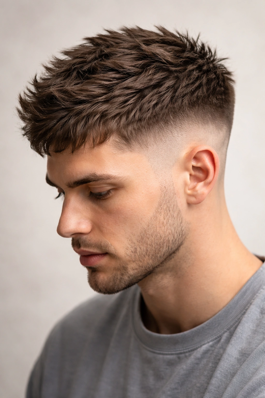 Texture crop with fade on sides and crown for dimensional look