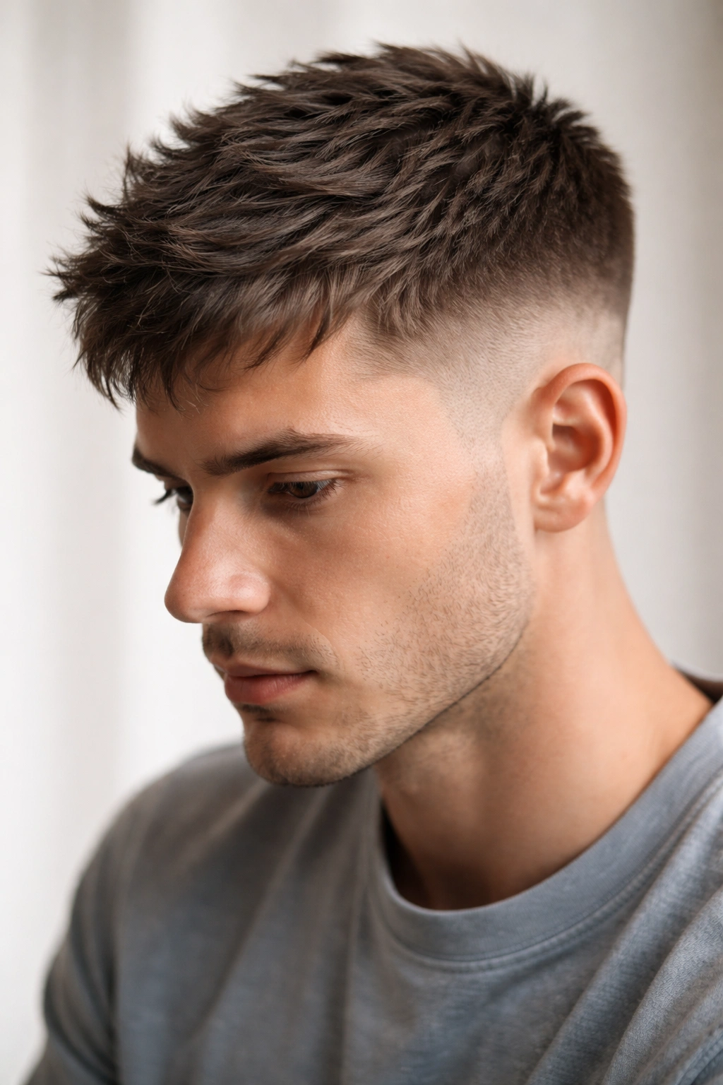 20 Really Short Haircuts Anyone Can Pull Off 11 Close-up of a cropped hairstyle with very short sides and textured top