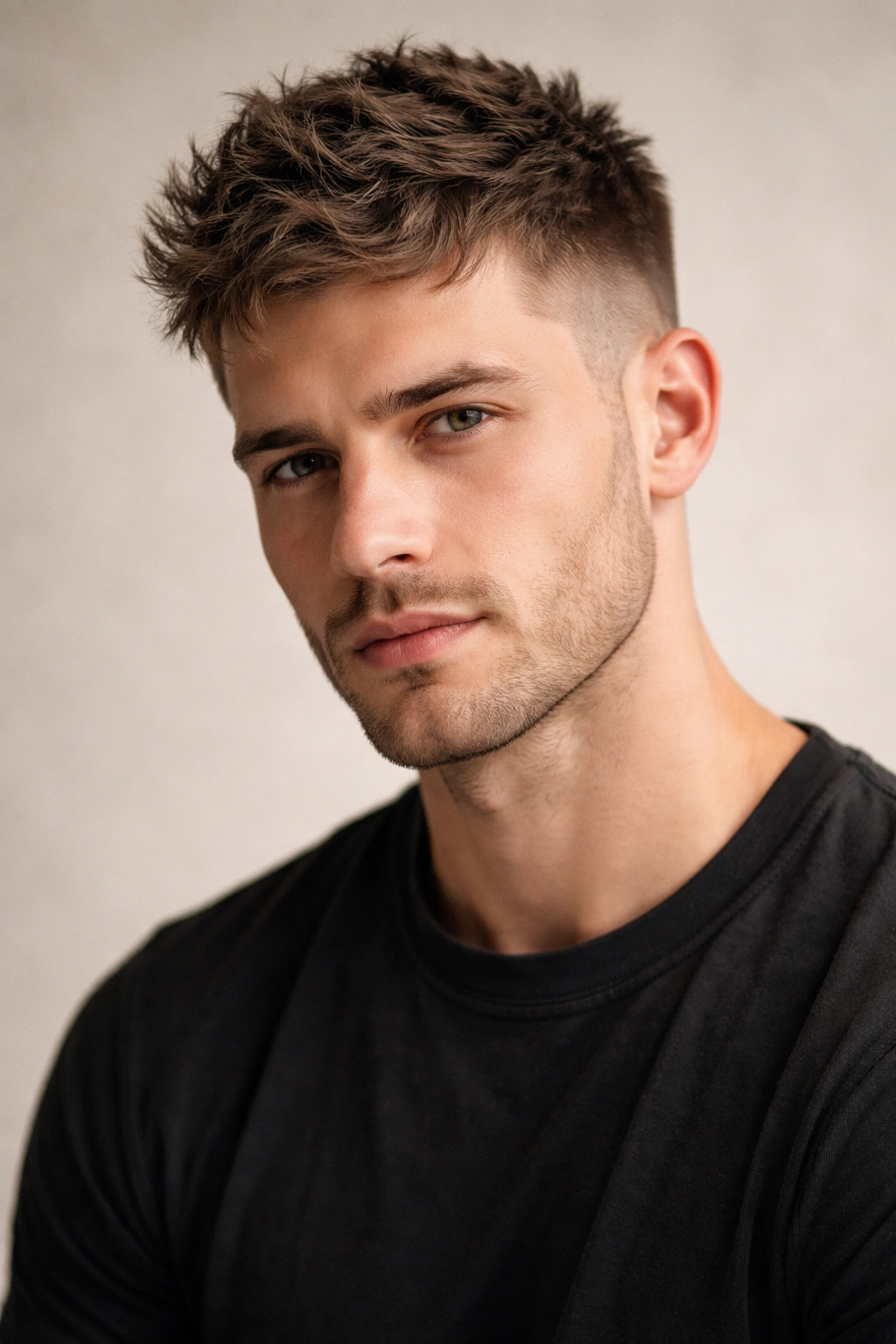20 Really Short Haircuts Anyone Can Pull Off 3 Close-up of a textured crop hairstyle with short sides and longer top
