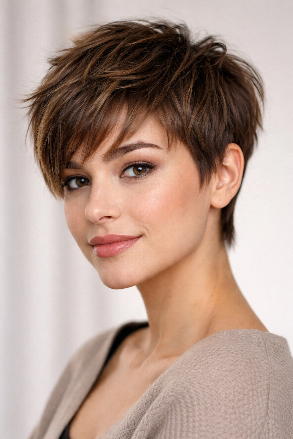 Textured crop with length variation showing uneven lengths and texture