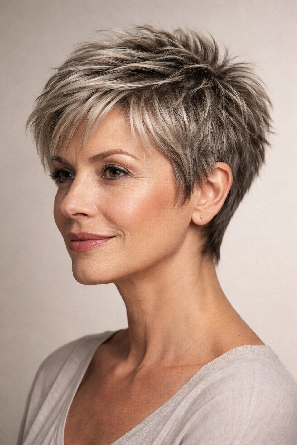 Close crop showing textured short hair with varied lengths