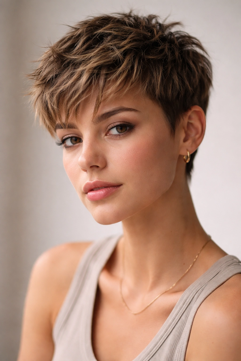12 Boyish Short Haircuts Women Keep Asking For 3 Close-up of a textured crop with short length and choppy texture