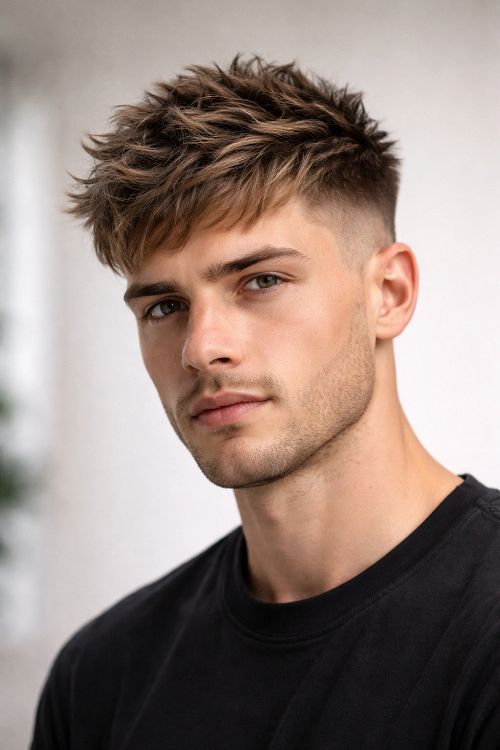 Close view of textured crop with an undercut and defined crown
