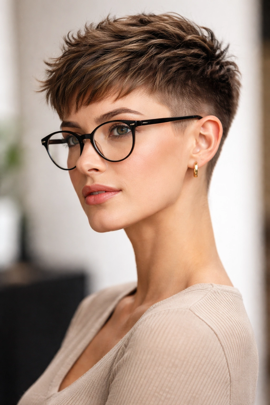 Close-up of The Textured Crop With Undercut Fade showing short top and faded sides