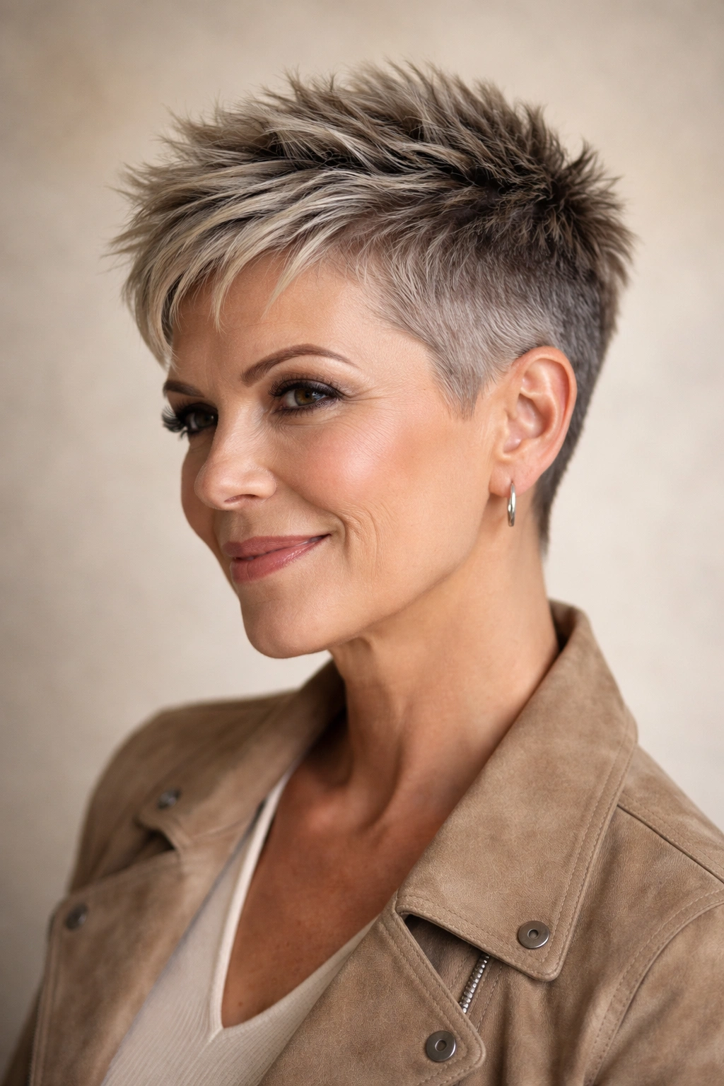 10 Short Spiky Hairstyles For Women Over 50 10 Close-up of textured fade haircut with short sides and textured top