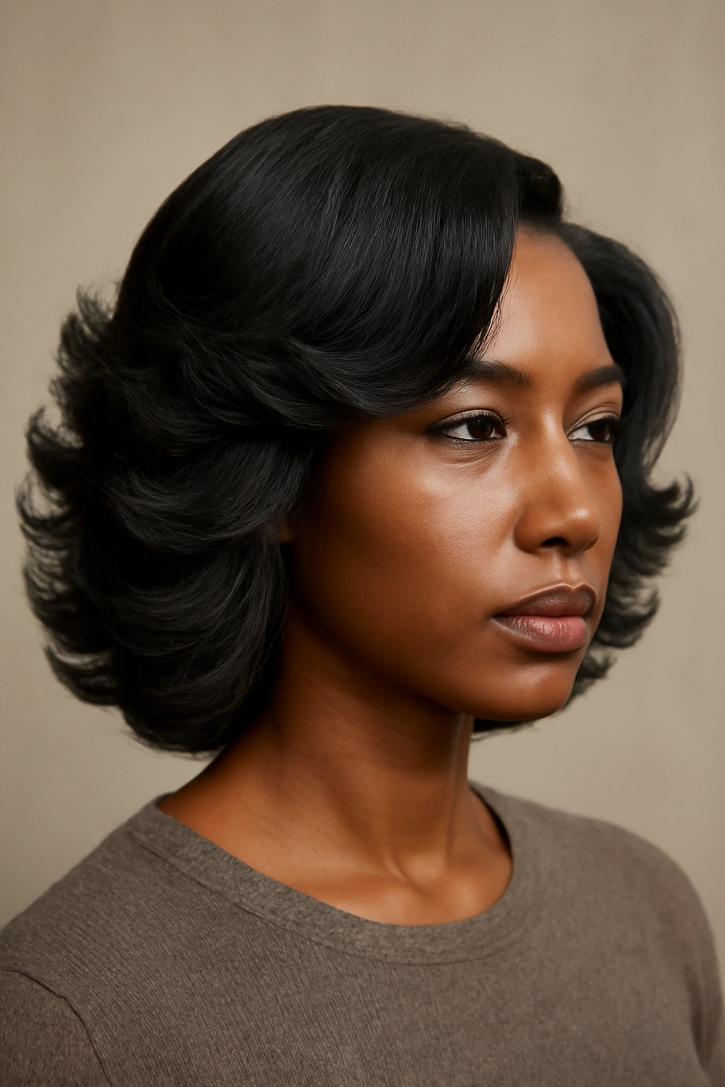 10 Flip Hairstyles Black Women Always Look Great In 5 Portrait of The Textured Flip With Defined Waves highlighting natural waves and outward flips