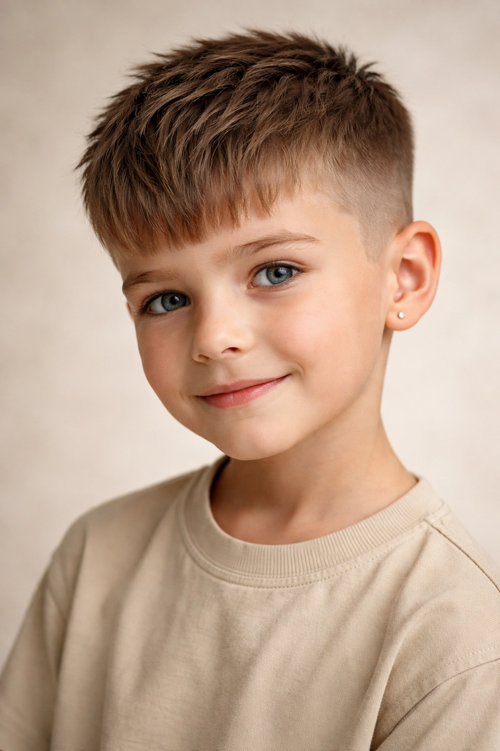 Boy with textured French crop and heavy fringe