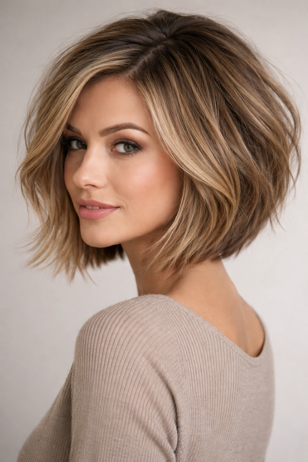 10 Inverted Bob Cuts That Add Volume And Shape 7 Shoulder-length inverted bob with textured layers and movement