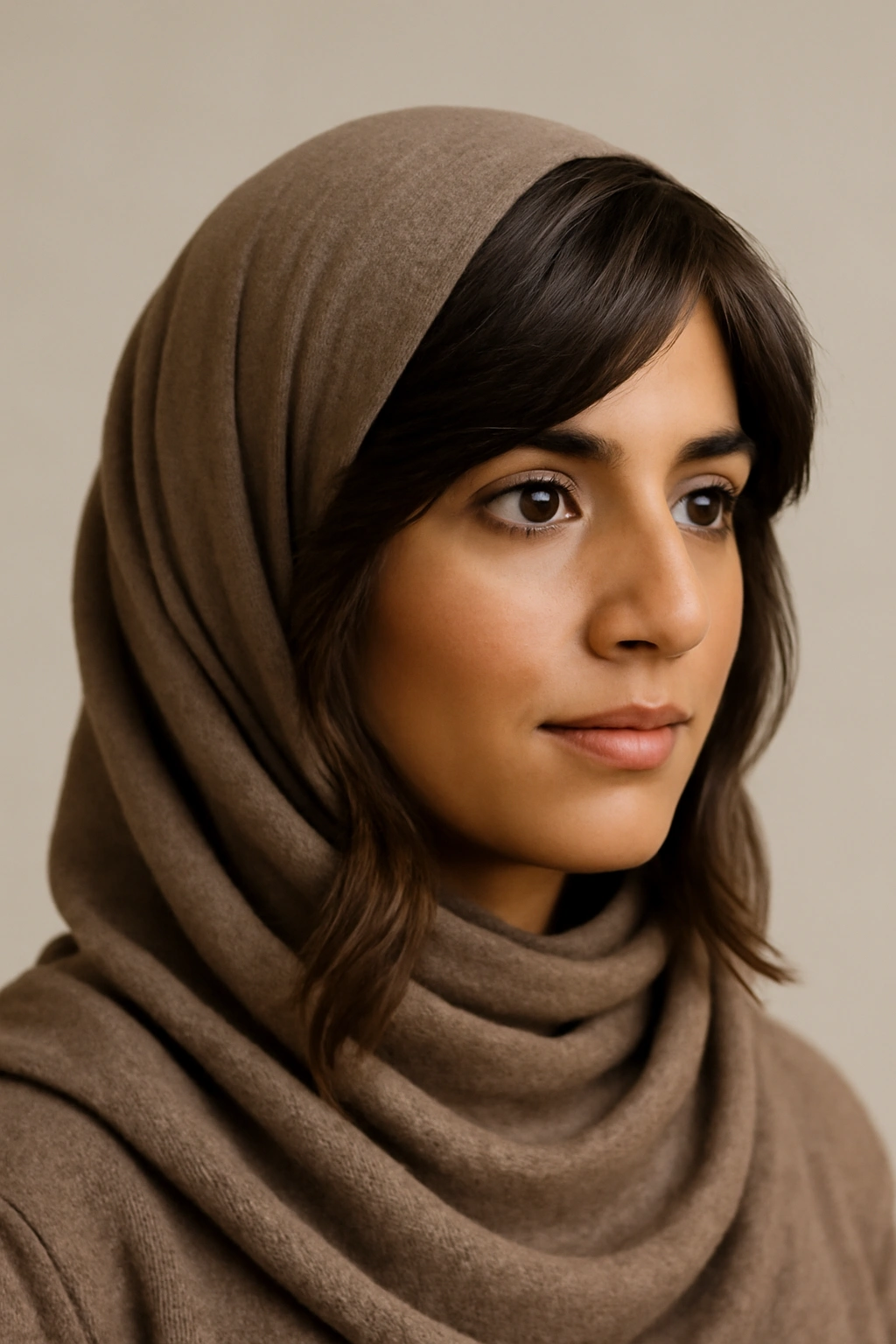 10 Everyday Hairstyles for Women Who Wear a Hijab 8 Head-and-shoulders hijab wearer with textured layered hair for volume