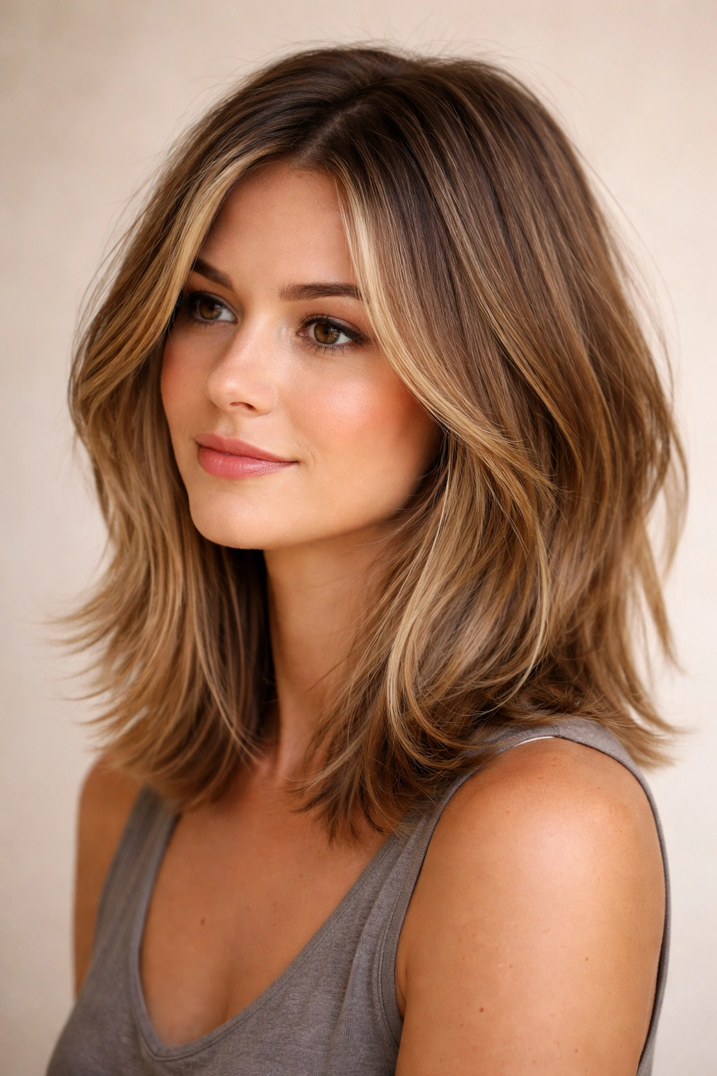 12 Face Framing Layer Cuts For Every Hair Length 11 Shoulder-length textured lob with face-framing pieces and back-length layers