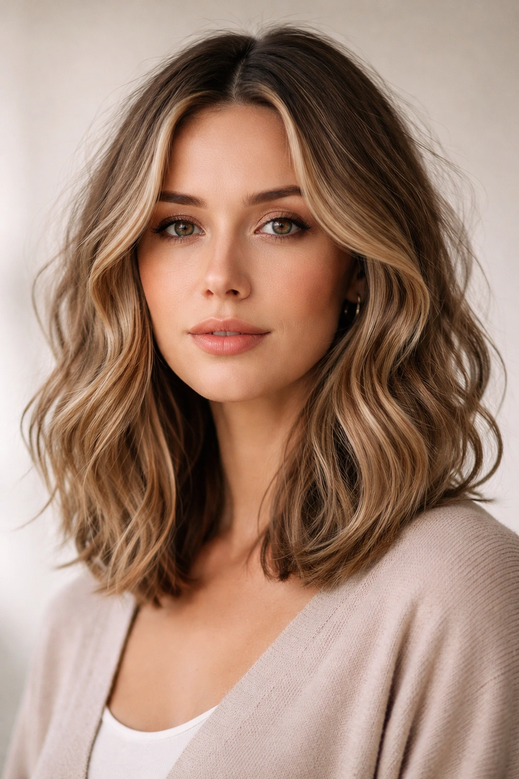 25 Bob Cuts Matched To Your Face Shape And Hair 24 Oblong-faced person with a textured lob and wavy hair