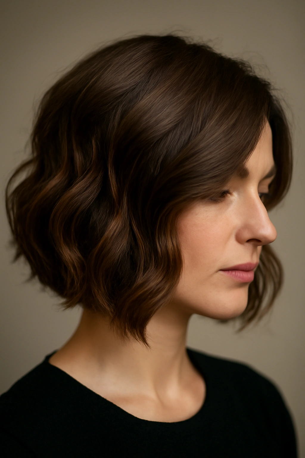 15 Formal Hairstyle Ideas Sorted by Hair Length 9 Textured shoulder-length lob with tucked sections for a structured look.