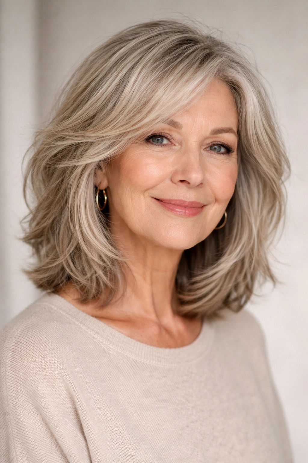 Textured long bob with chin-to-shoulder length and subtle waves