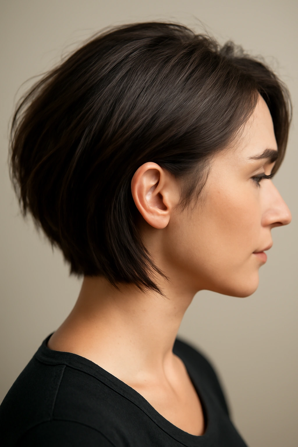 20 Medium Layered Haircuts Stylists Get Asked For Most 13 Close-up of a textured long bob with hidden undercut at the nape