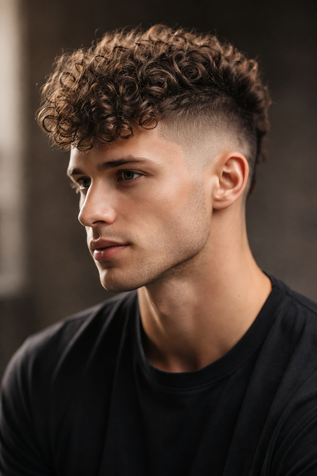 10 Curly Crop Haircuts For A Fresh Bold Look 5 Center-length curly mohawk crop with faded sides.