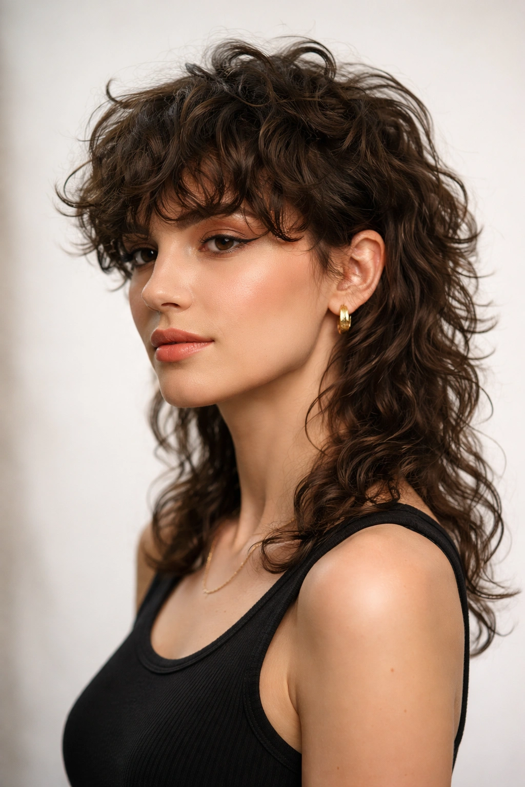 12 Short Haircuts With Curly Bangs You Ll Love 12 Textured mullet with curly fringe hairstyle