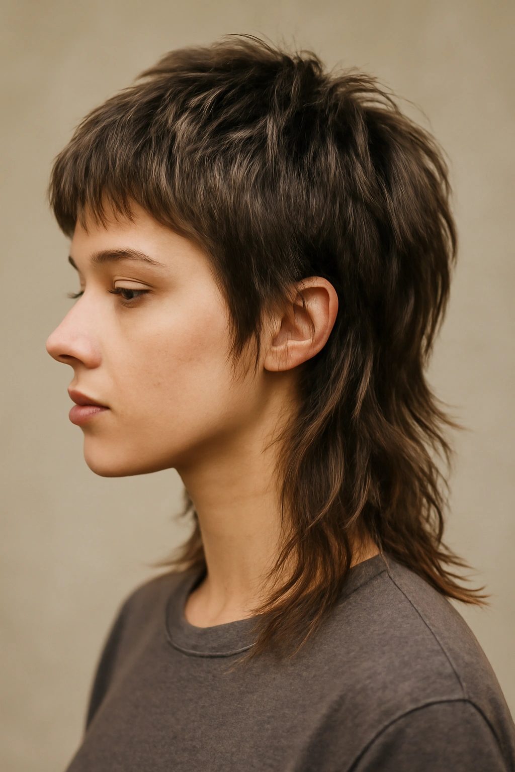 20 Medium Layered Haircuts Stylists Get Asked For Most 2 Profile view of a textured mullet showing short front and longer back layers