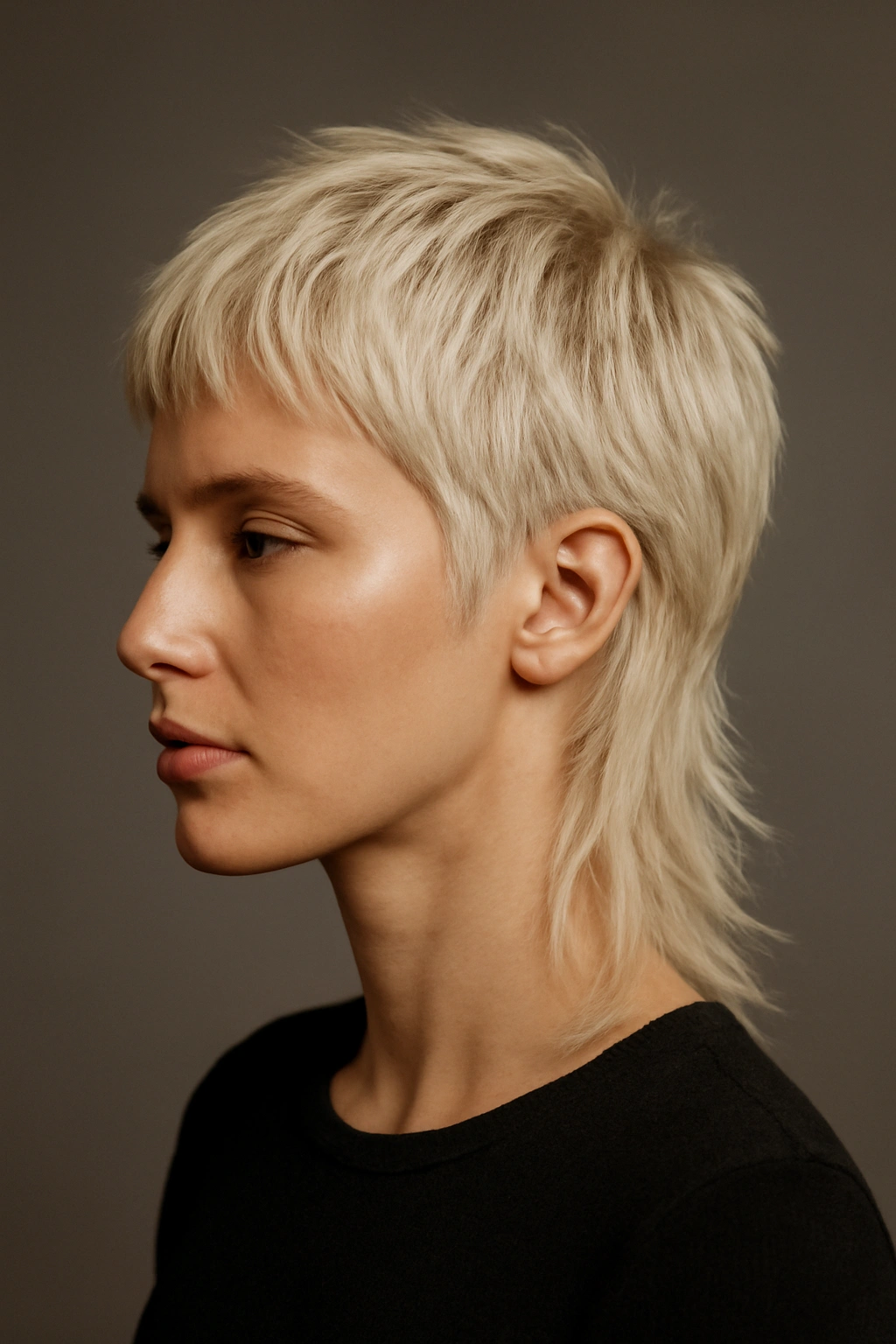 10 Platinum Blonde Short Haircuts Women Are Getting Now 10 Profile view of platinum blonde textured mullet with front short and back long