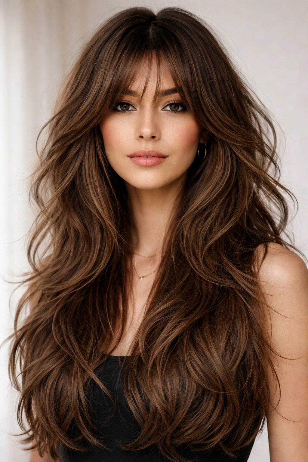 Textured octopus cut with curtain fringe framing the face