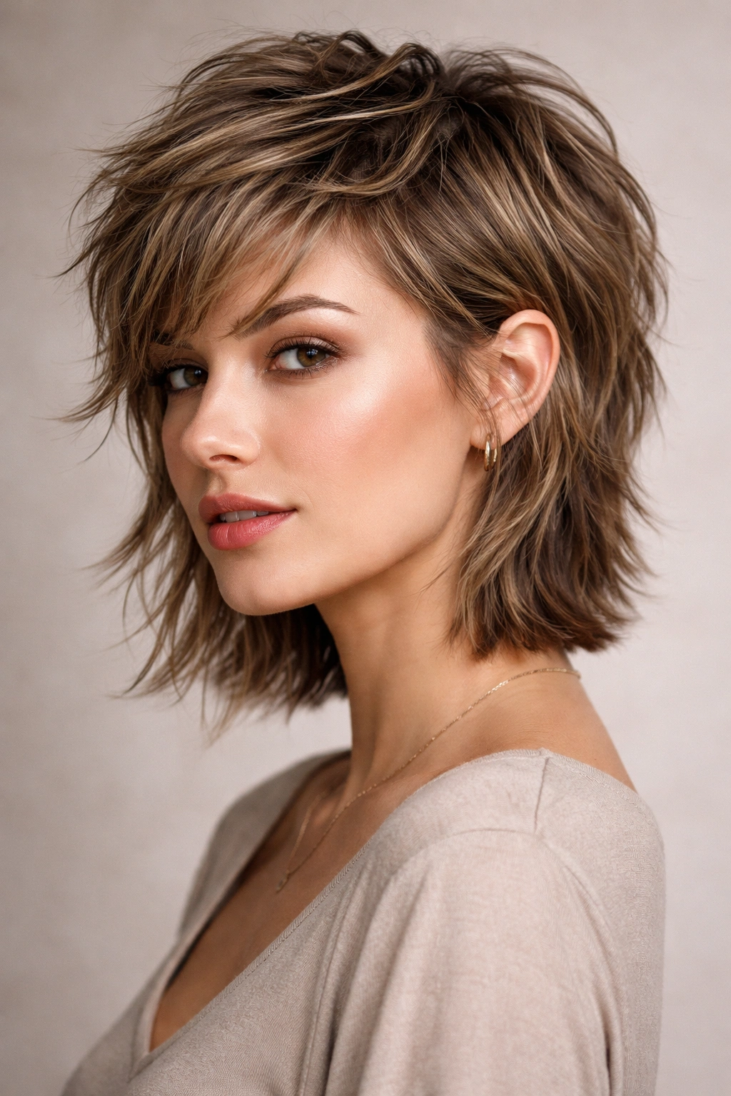 Head-and-shoulders view of Textured Pixie-Bob Hybrid showing textured crown