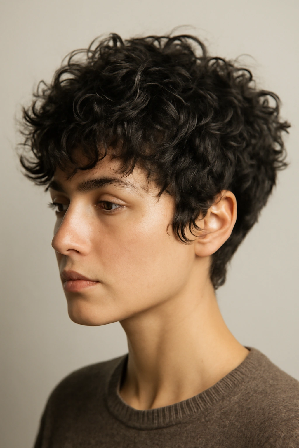 20 Layered Haircuts Sorted by Length and Hair Type 16 Heavily textured pixie cut on thick curly hair with bold layering
