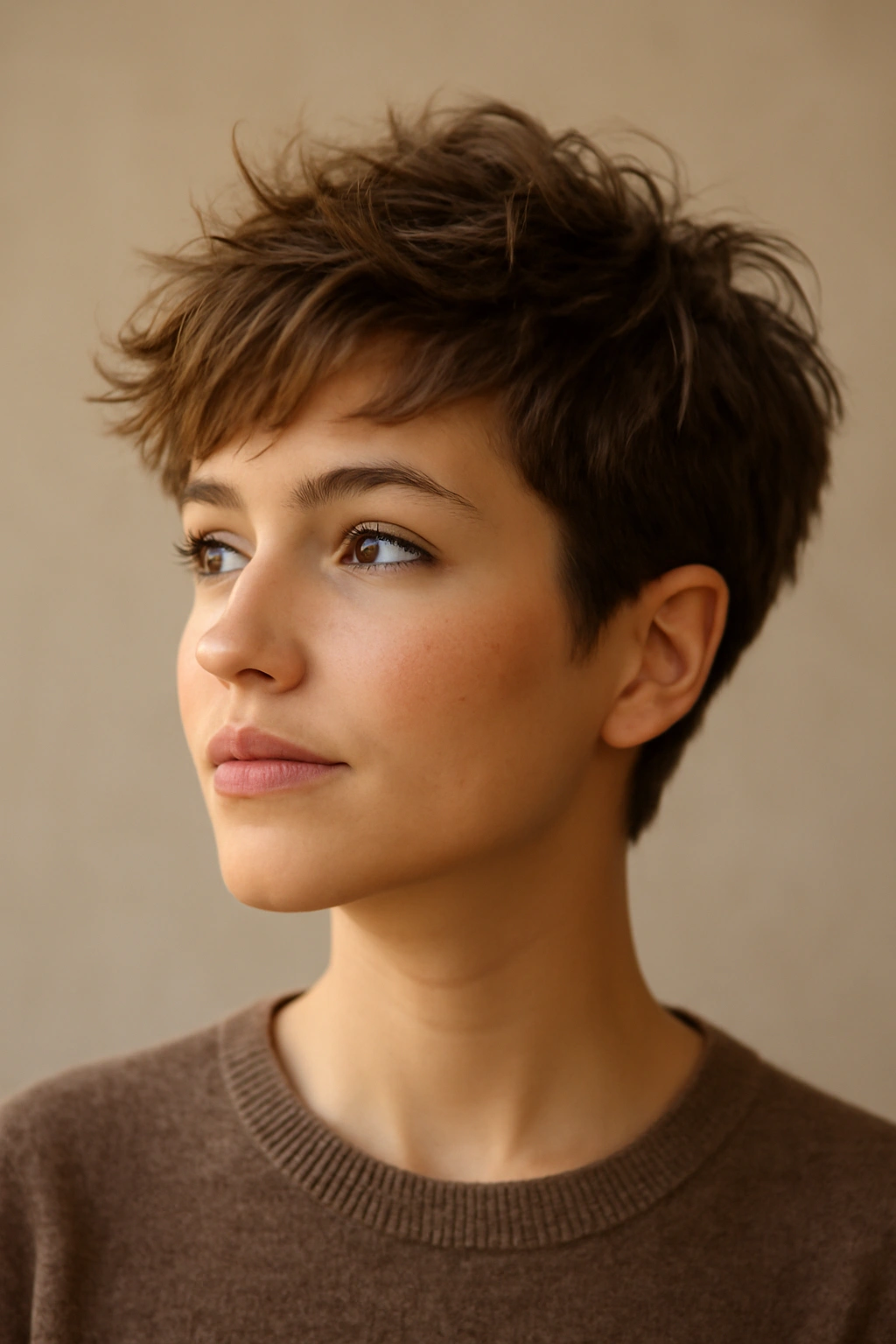 10 Easy Short Hairstyles Perfect for School Days 2 Close-up of textured pixie with tousled top pieces and neat sides
