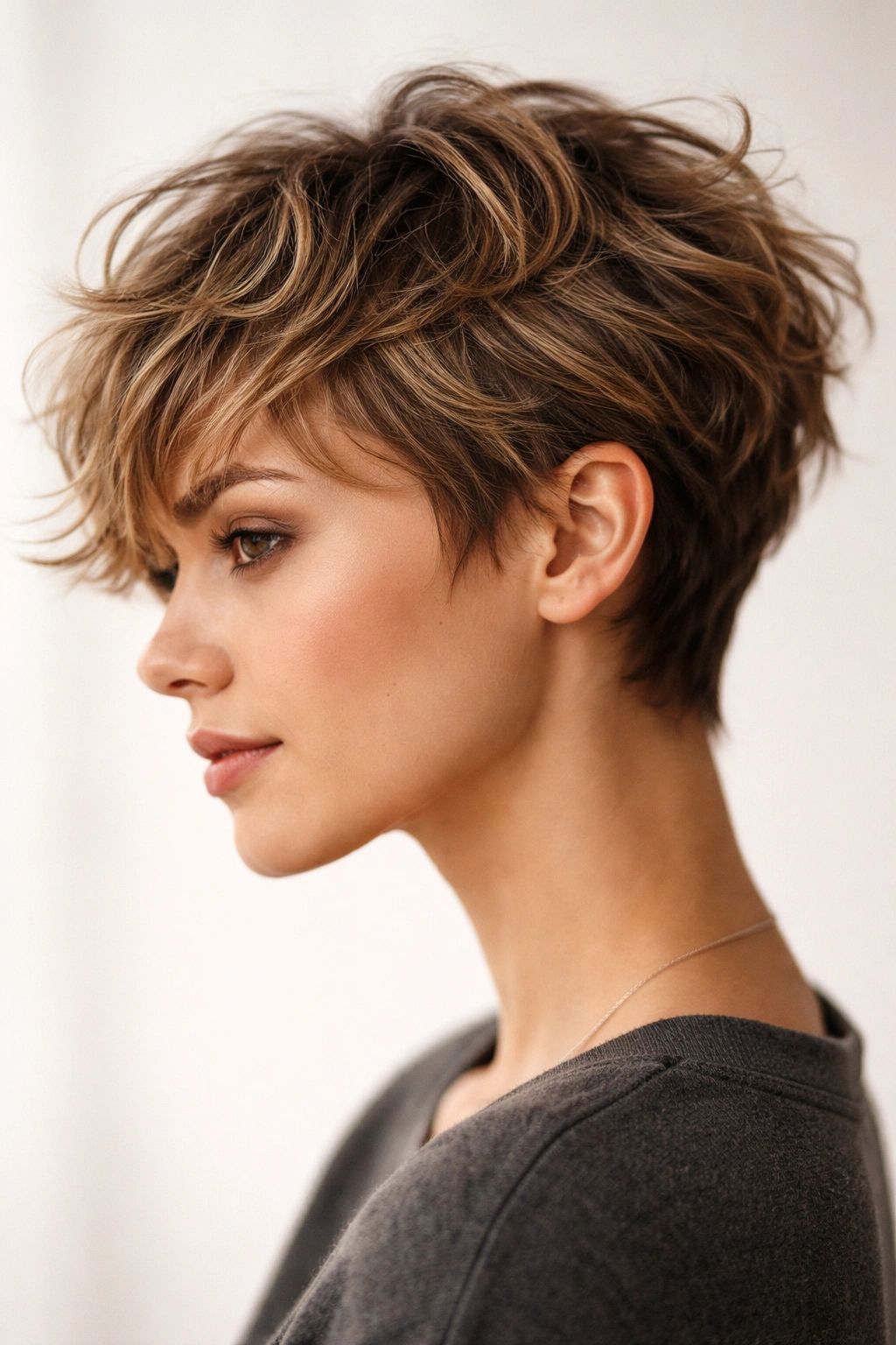 Wavy Pixie Cuts 12 Styles For Naturally Wavy Hair 11 Textured piece-y pixie showing depth and movement in waves