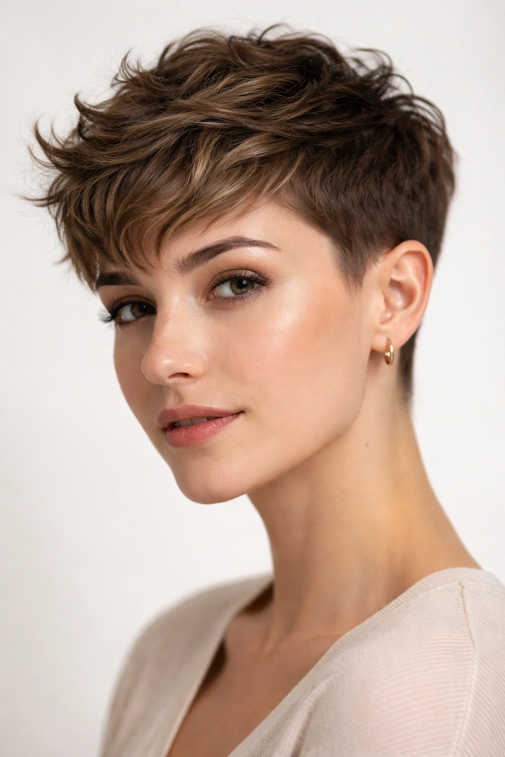 Short And Wavy 15 Haircuts Designed For Your Texture 10 Pixie cut with length on top showing waves and short sides