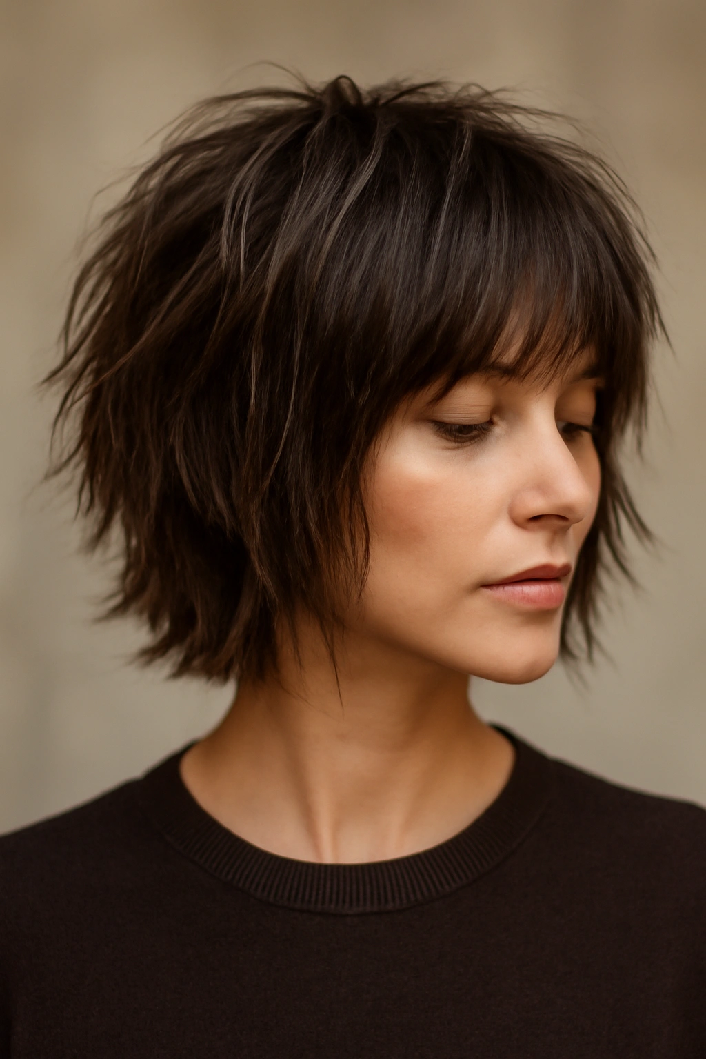 20 Bob Haircut Ideas From Short To Long Lengths 3 Mid-length textured shag bob with choppy layers and varied lengths.