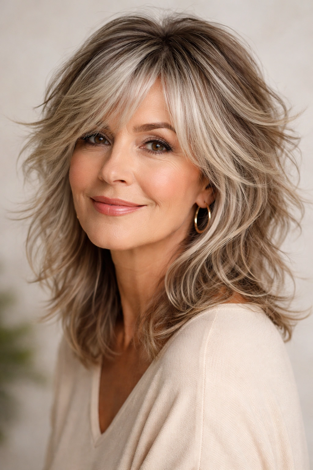 Textured shag haircut with dimensional color and movement