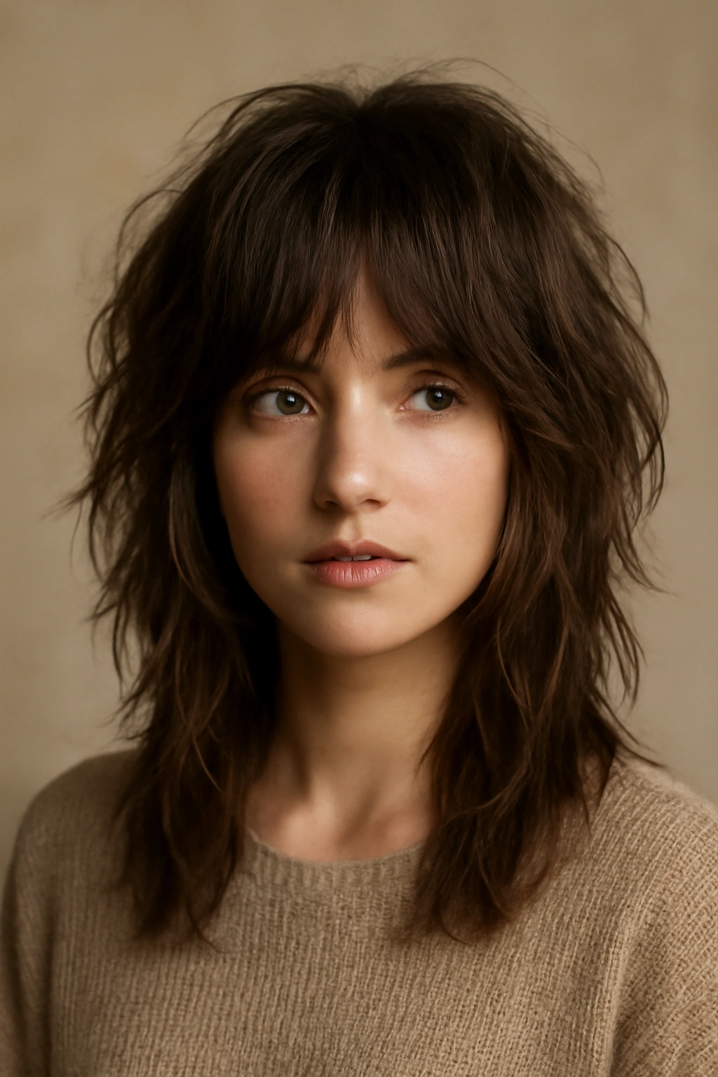 25 Hairstyles For Women Sorted By Length 13 Close-up of textured, layered medium-length shag showing movement and dimension