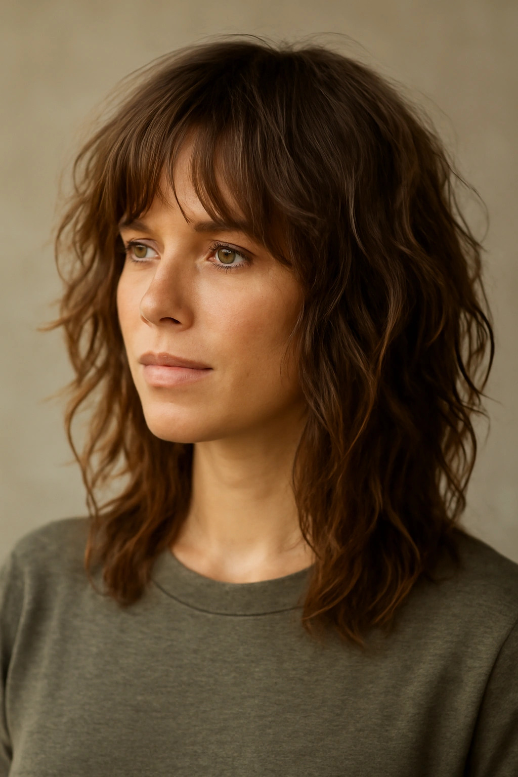 20 Layered Haircuts Sorted by Length and Hair Type 6 Textured shag on medium-length wavy hair showing movement and layers