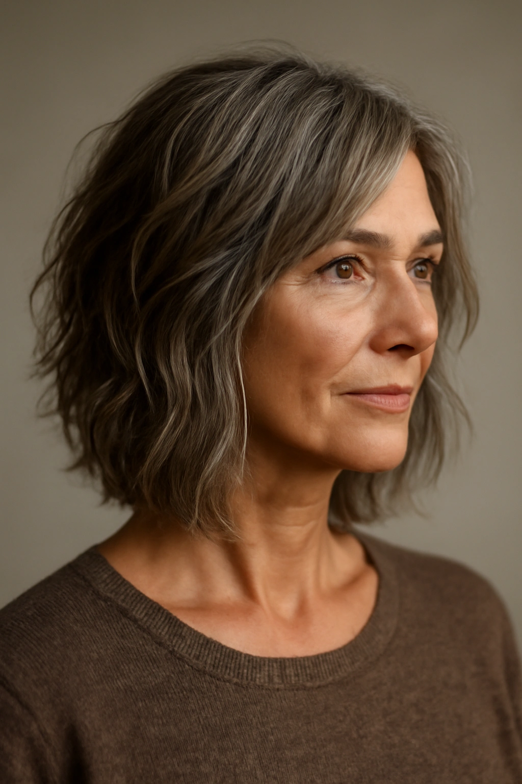 15 Modern Hairstyles for Older Women With Great Style 10 Shoulder-length textured hairstyle with movement on a mature woman