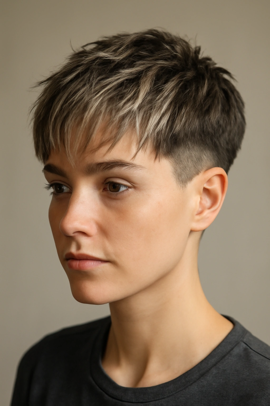 10 Short Haircuts With a Money Piece That Pop 10 Textured taper with face-framing pieces in a minimal studio setup