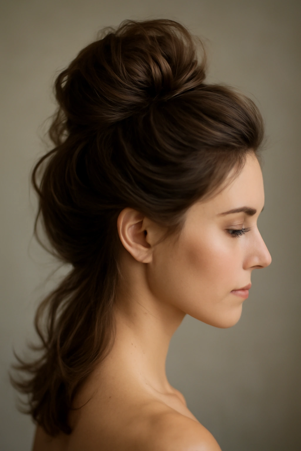 10 Elegant Updos for Weddings and Formal Events 6 Textured top knot with flowing layers for a modern formal look