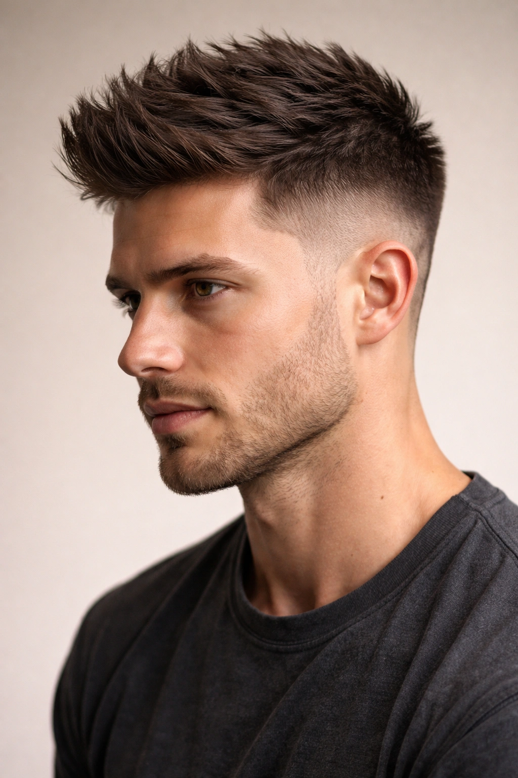 Man with a textured top and tight taper fade hairstyle