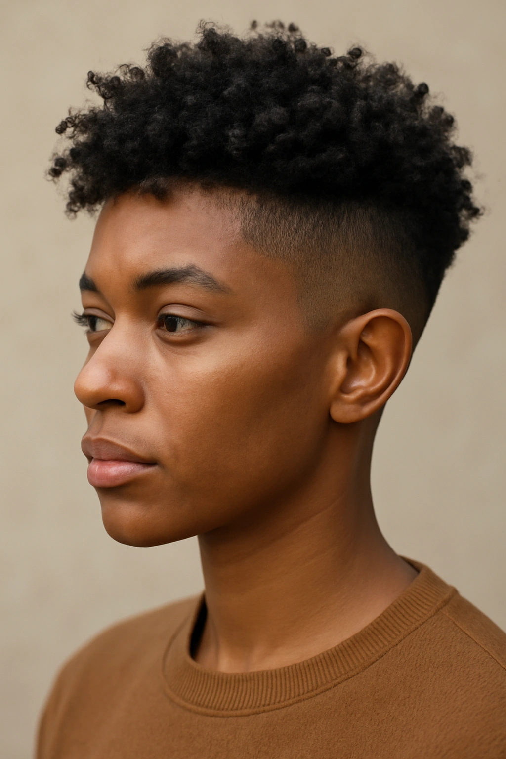 20 Short Haircut Ideas Every Black Woman Should Save 6 Portrait of a person with an undercut and textured curls on top