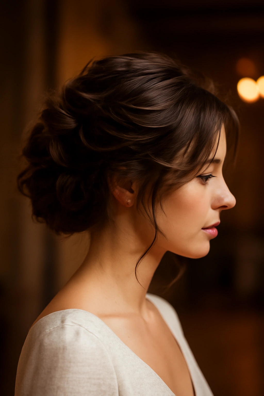 10 Wedding Hairstyles That Look Great on Bobs 4 Textured updo on a bob with soft face-framing layers