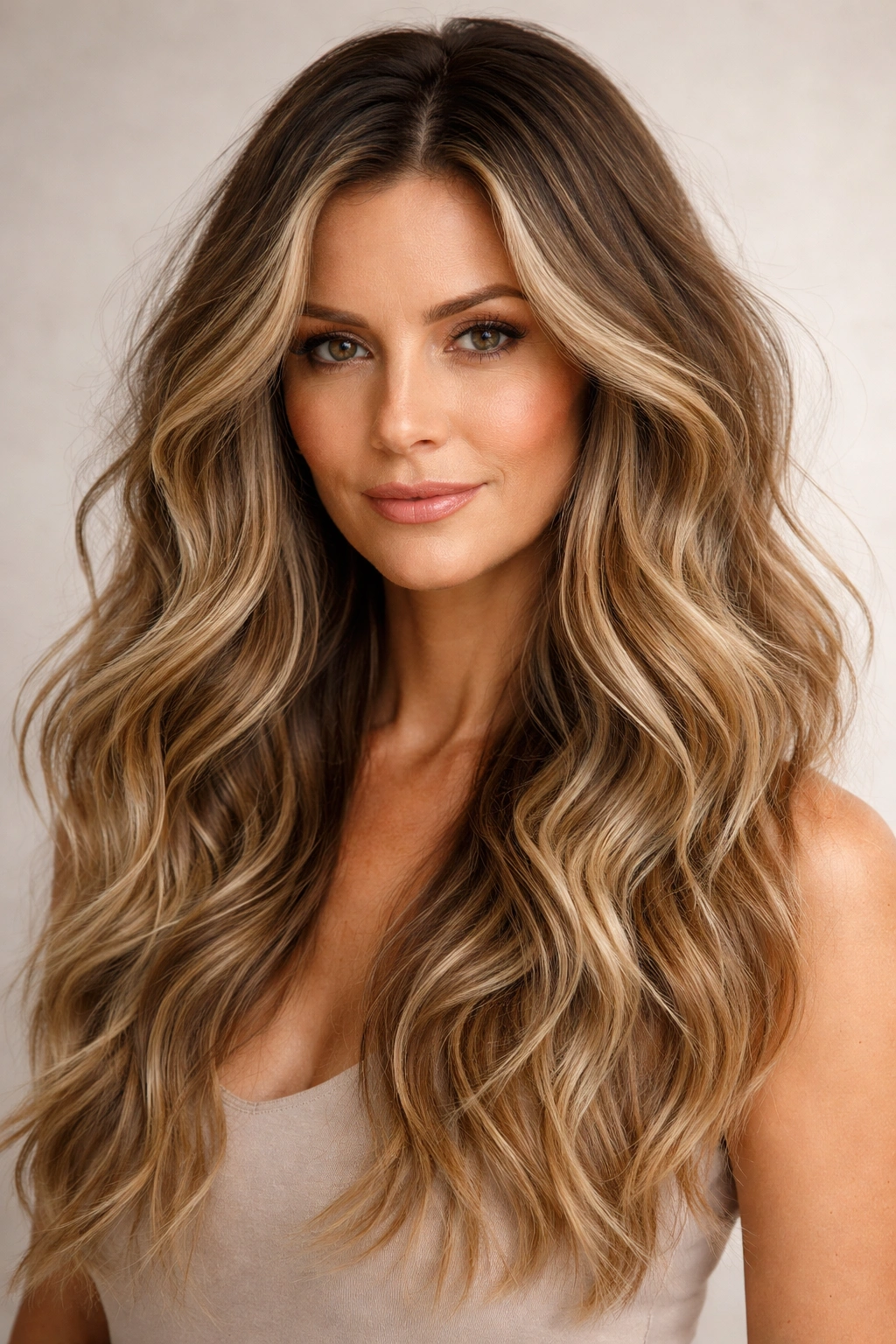 Textured waves with root shadow and natural color transition