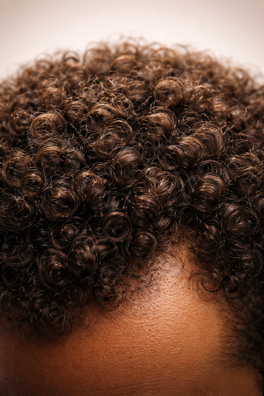 Macro close-up of hairy scalp showing insulation and hair texture