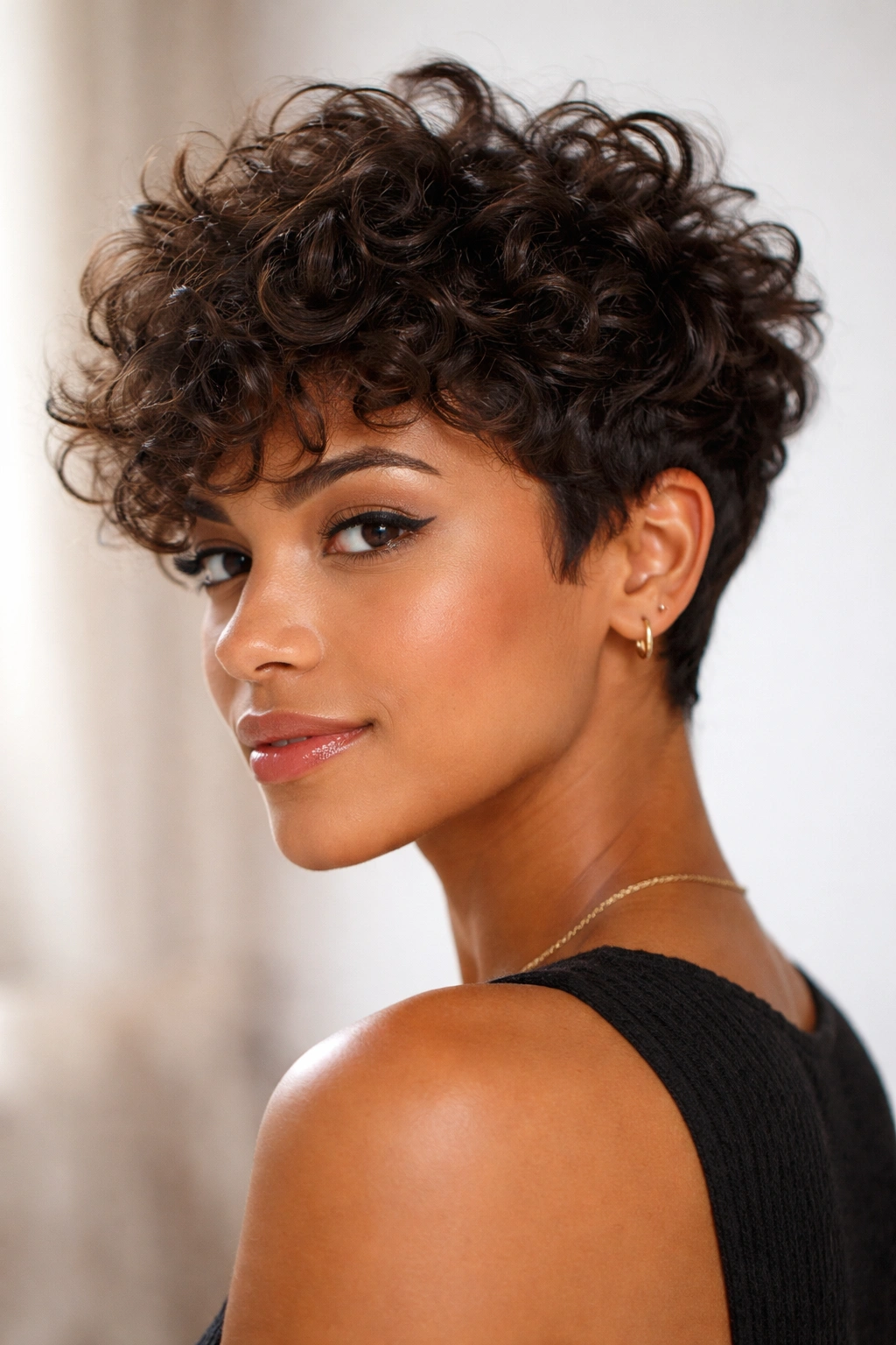 15 Choppy Pixie Cuts Full Of Edge And Texture 10 Textured pixie cut for thick curly hair with stacked curls