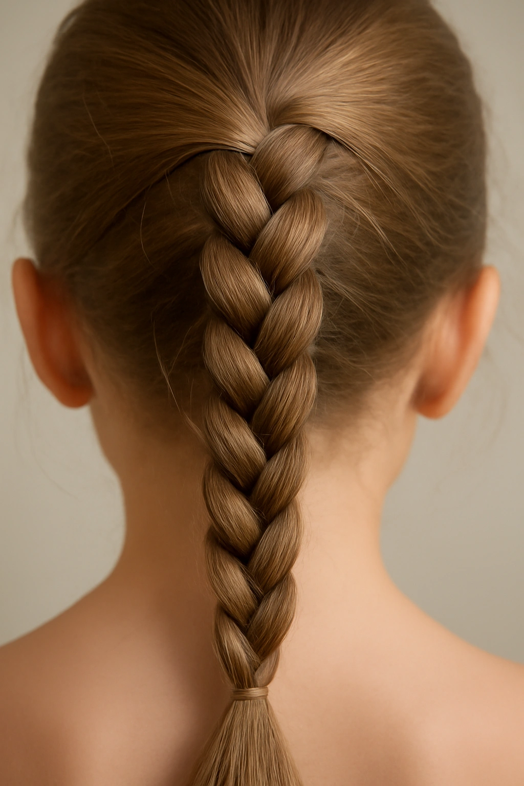 15 Quick and Easy Toddler Braids for Busy Mornings 3 Close-up of a three-strand classic braid starting at the crown