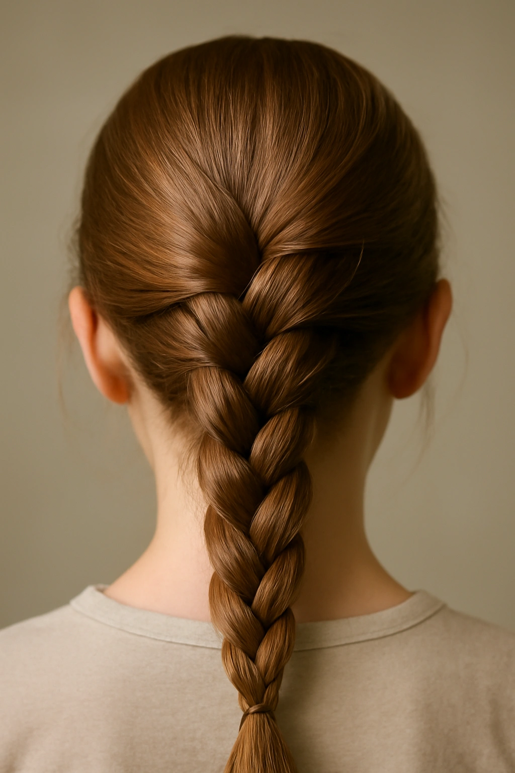 18 Kids Braid Styles That Work for School and Play 1 Close-up of a neat three-strand braid on a child's head