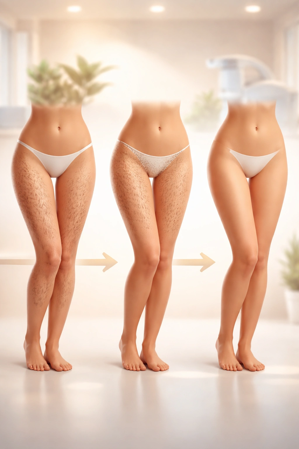 Progression of laser hair removal results over time