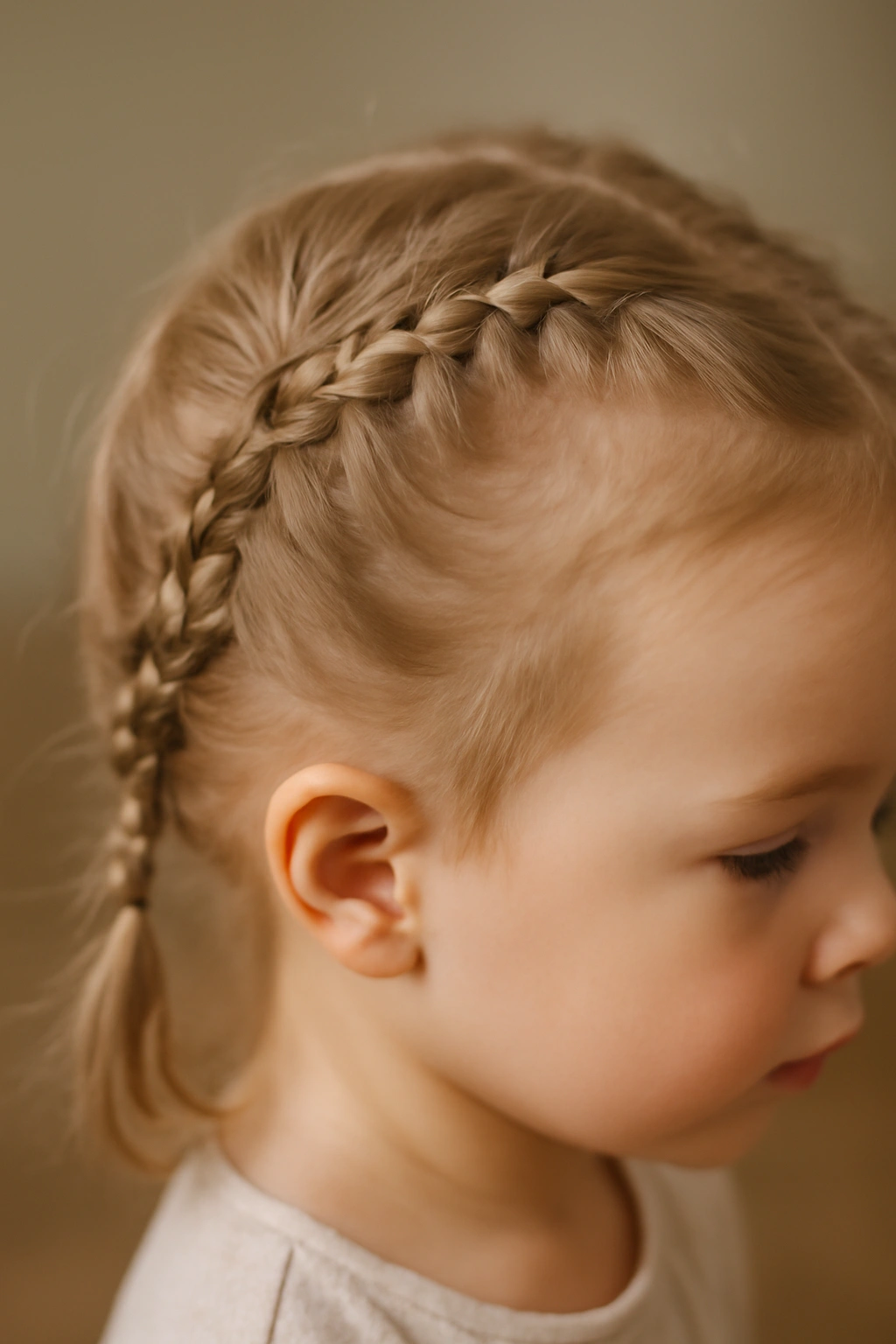 12 Toddler Hairstyles That Actually Stay All Day 13 Close-up of toddler hair with braids and secure anchors to maintain long-lasting style