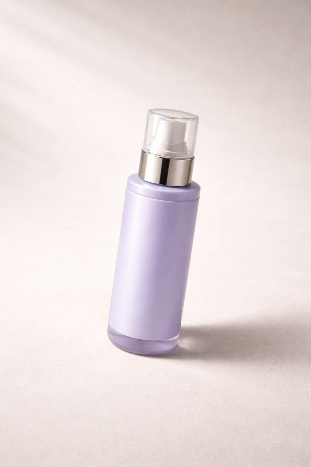 Toner bottle with calm lighting on neutral backdrop, final guidance concept