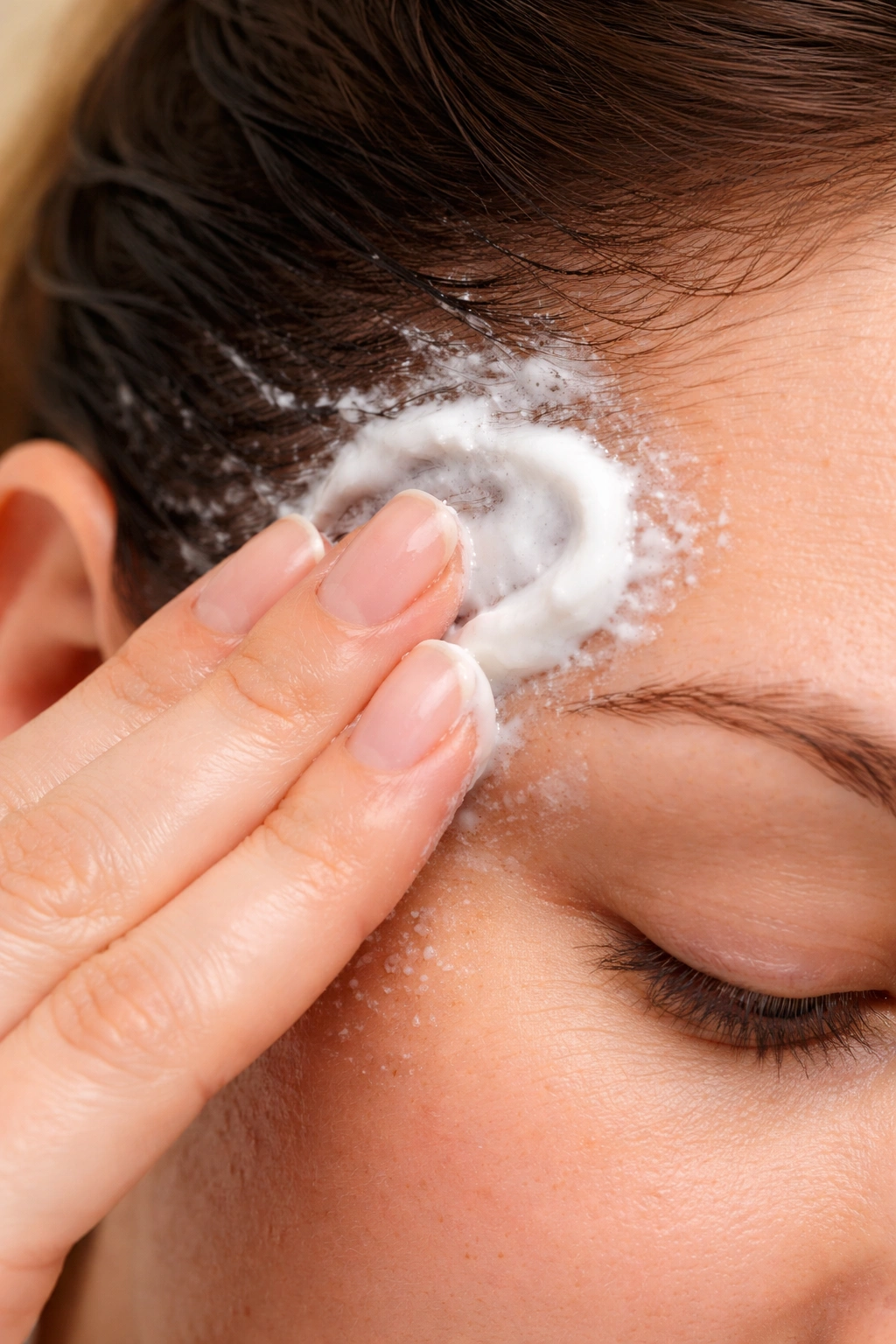 Toothpaste applied to stained skin for dye removal