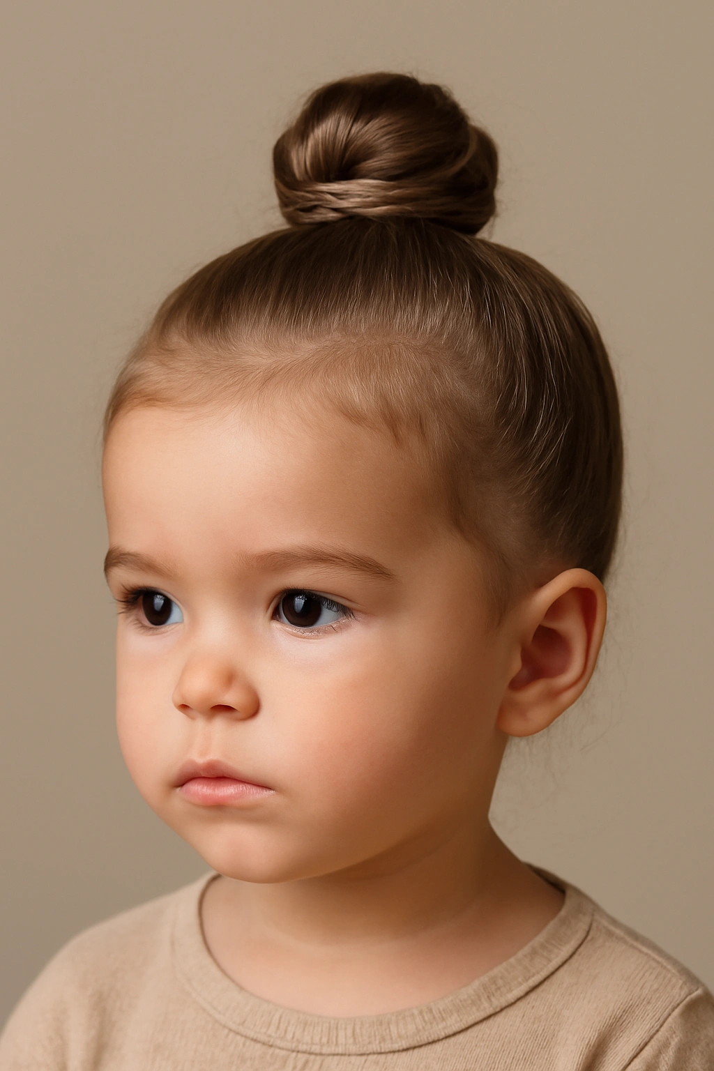 12 Toddler Hairstyles That Actually Stay All Day 10 Toddler top knot with reinforced base secured by pins.